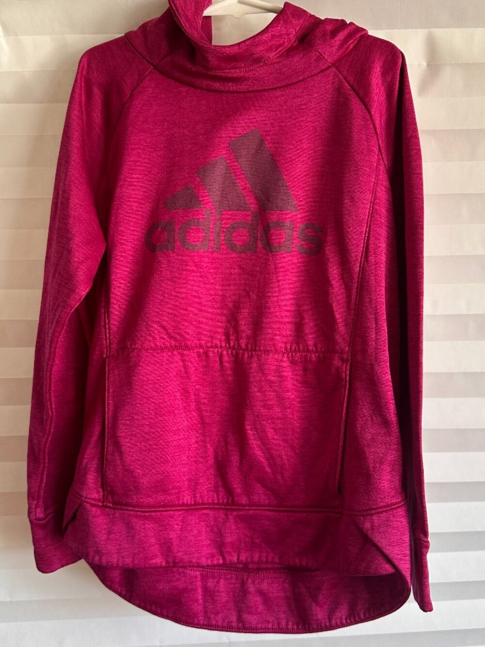 Adidas Girls Size Small Magenta Pink Logo Pullover Hoodie Sweatshirt